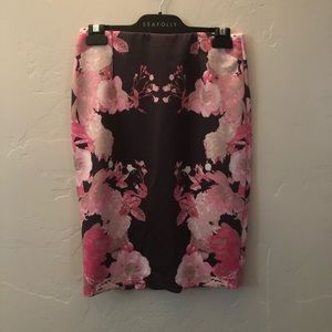 INC Floral Pencil Skirt